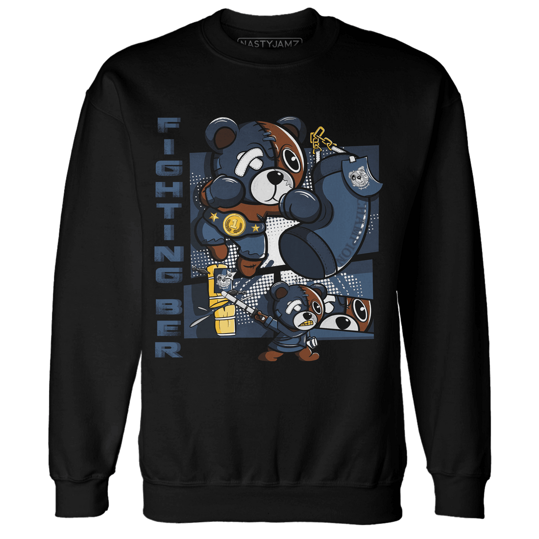 AM 1 86 Jackie Robinson Sweatshirt Match BER Fighting Boxing - NastyJamz