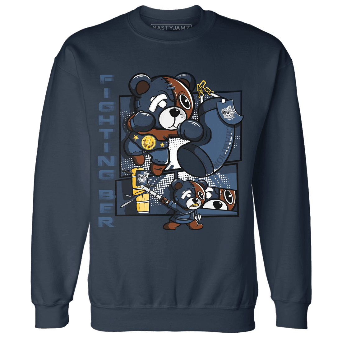 AM 1 86 Jackie Robinson Sweatshirt Match BER Fighting Boxing - NastyJamz