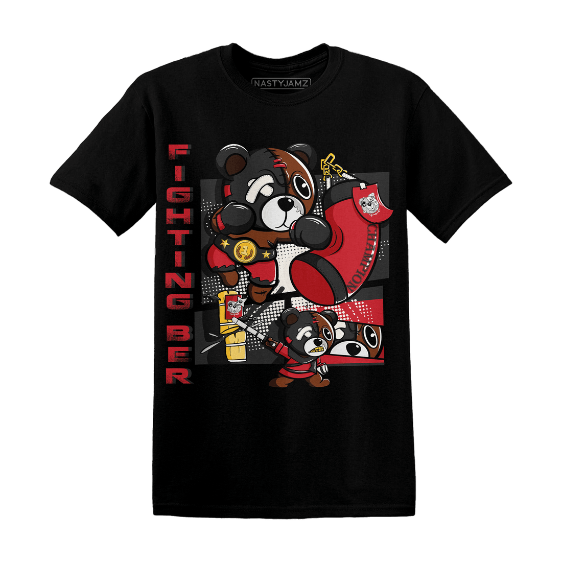 Jumman Jack University Red T Shirt Match BER Fighting Boxing - NastyJamz