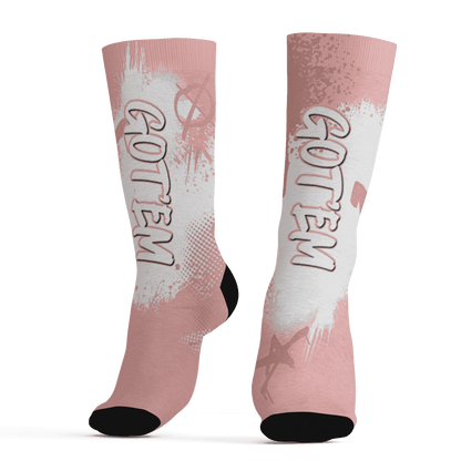 Low Legend Pink 11s Socks Match BER GOTEM 3D All-Over Print - NastyJamz