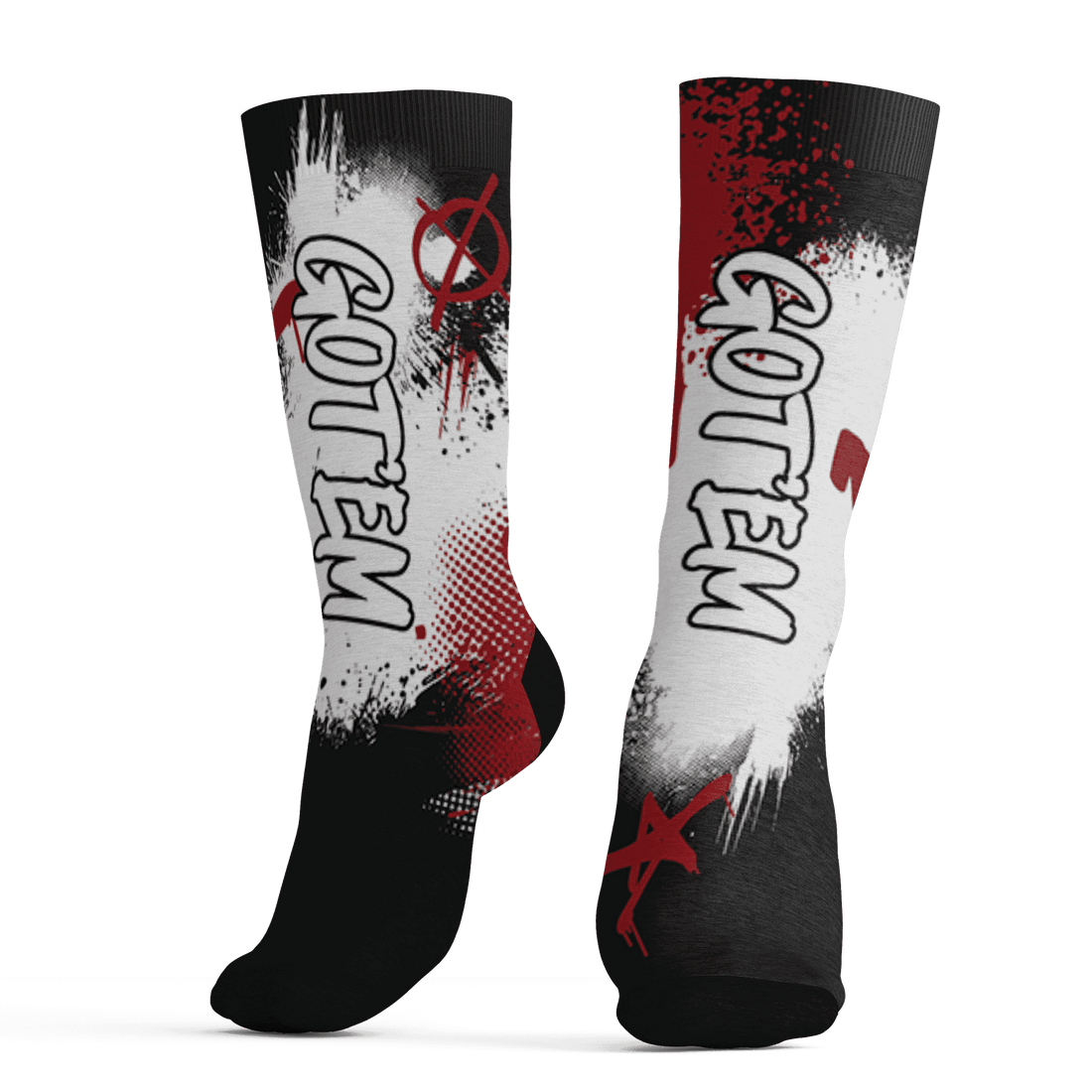 Retro Red Taxi 12s Socks Match BER GOTEM 3D All-Over Print - NastyJamz
