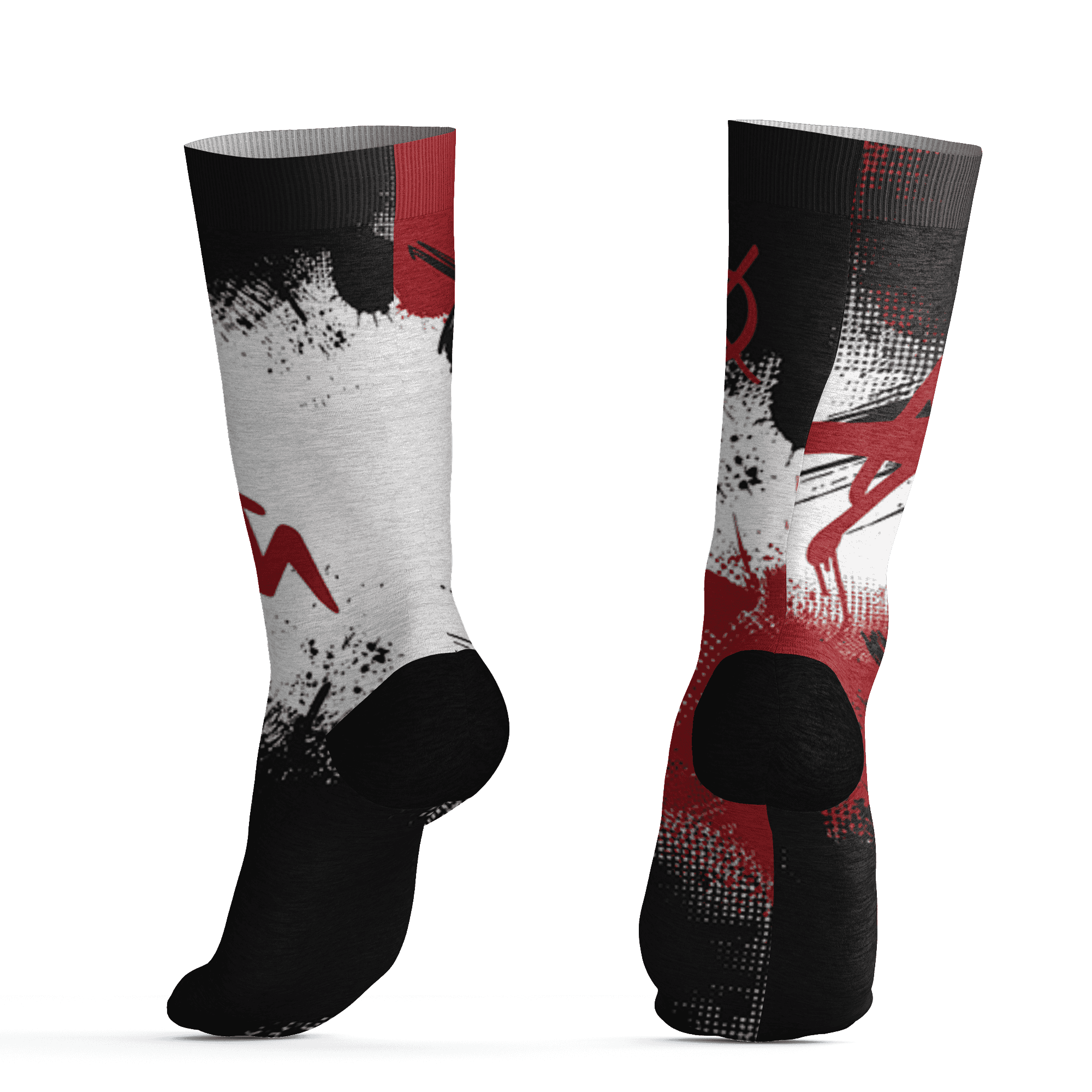 Retro Red Taxi 12s Socks Match BER GOTEM 3D All-Over Print - NastyJamz