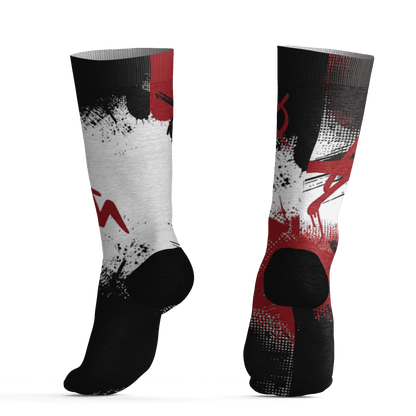 Retro Red Taxi 12s Socks Match BER GOTEM 3D All-Over Print - NastyJamz
