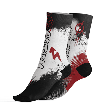 Retro Red Taxi 12s Socks Match BER GOTEM 3D All-Over Print - NastyJamz