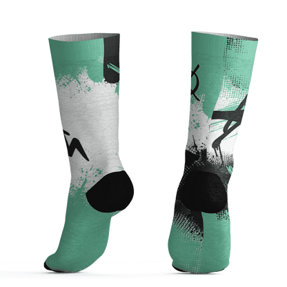 High OG Green Glow 1s Socks Match BER GOTEM 3D All-Over Print - NastyJamz