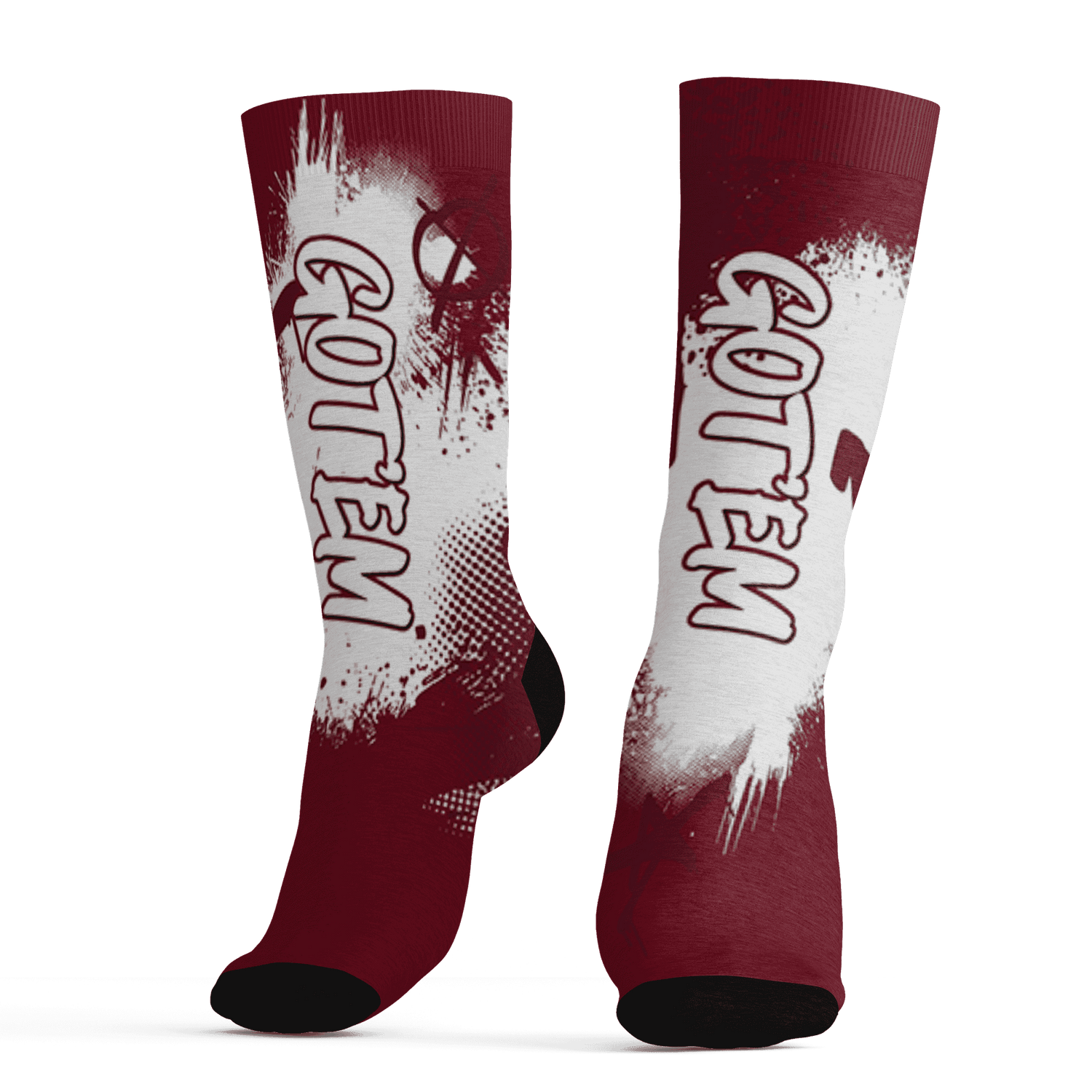 High White Team Red 1s Socks Match BER GOTEM 3D All-Over Print - NastyJamz