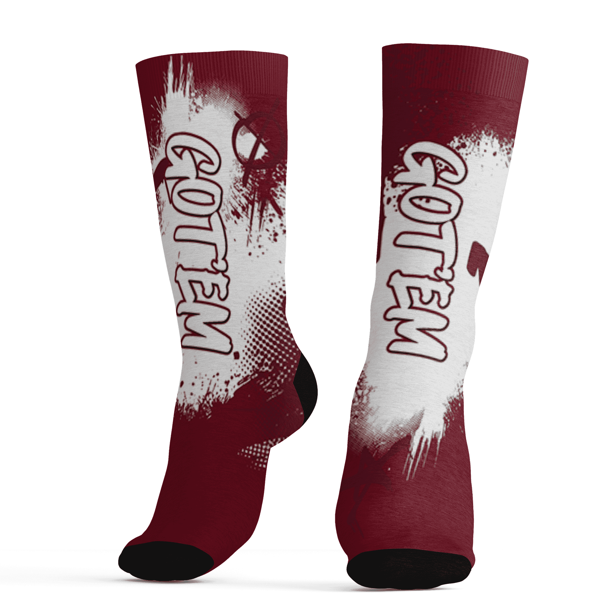 High White Team Red 1s Socks Match BER GOTEM 3D All-Over Print - NastyJamz