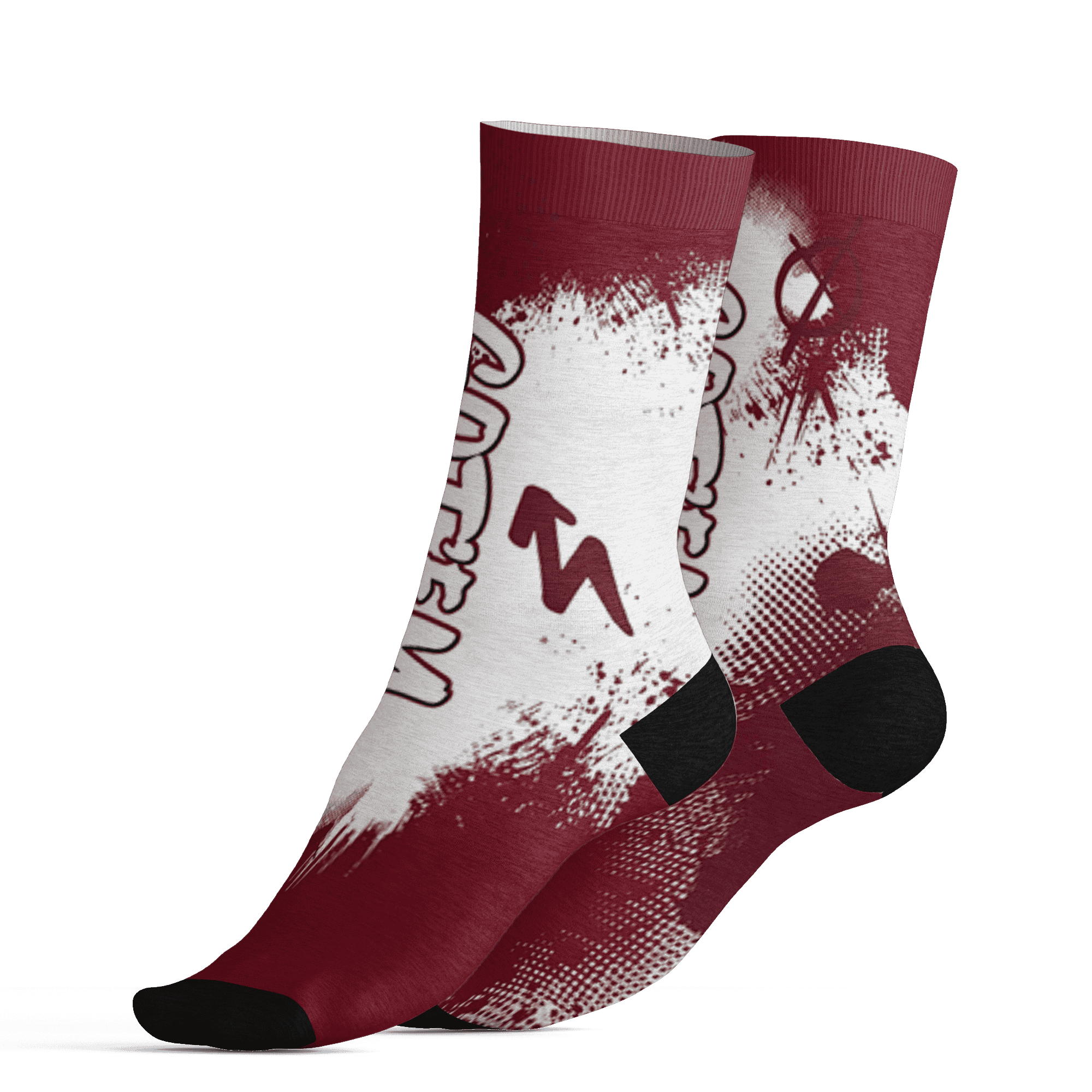 High White Team Red 1s Socks Match BER GOTEM 3D All-Over Print - NastyJamz