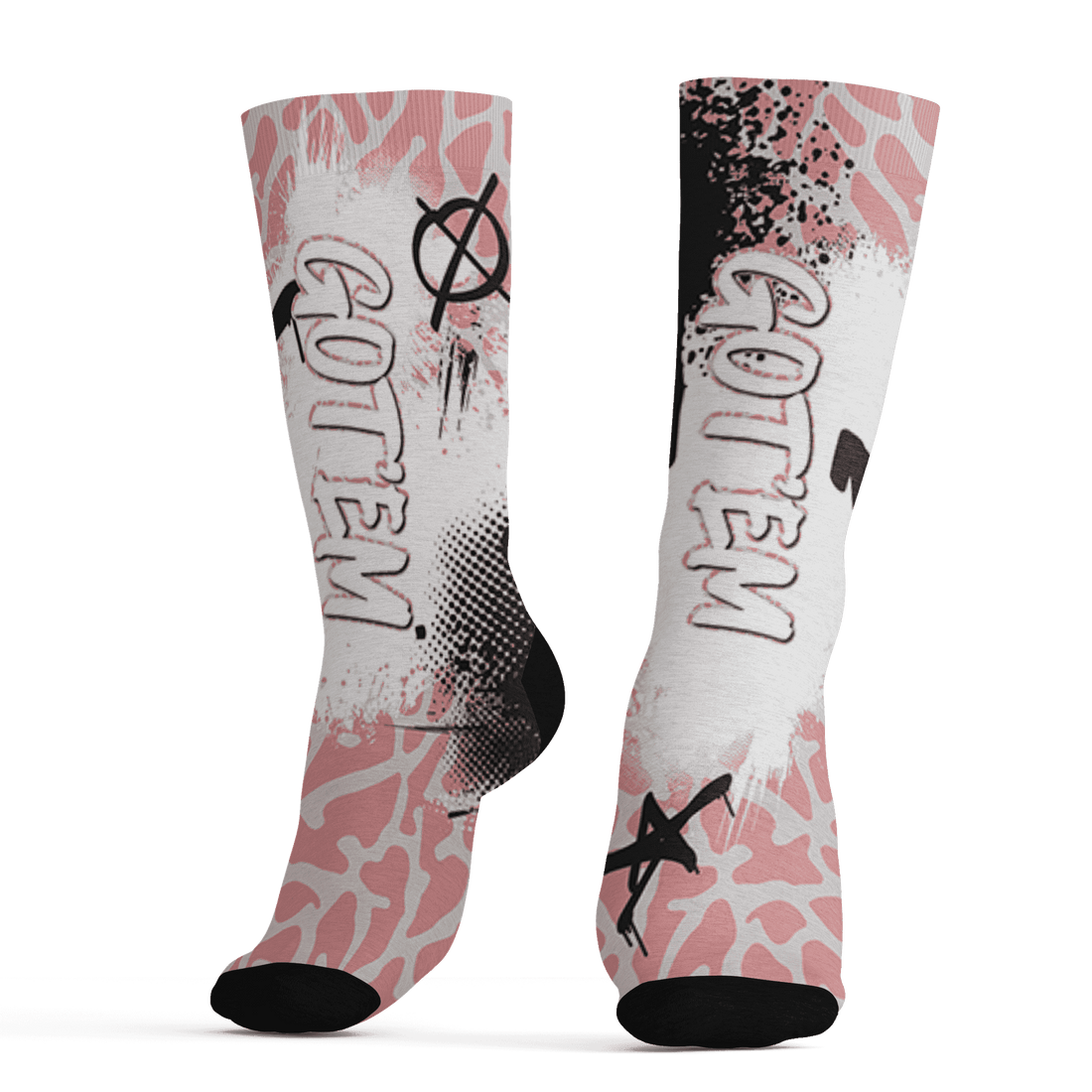 Red Stardust 3s Socks Match BER GOTEM 3D All-Over Print - NastyJamz