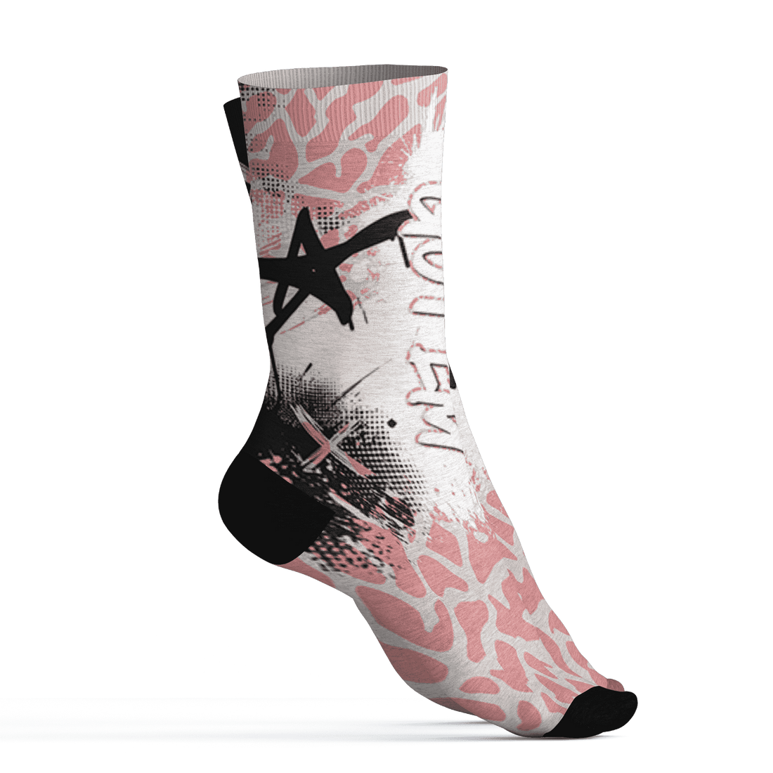 Red Stardust 3s Socks Match BER GOTEM 3D All-Over Print - NastyJamz