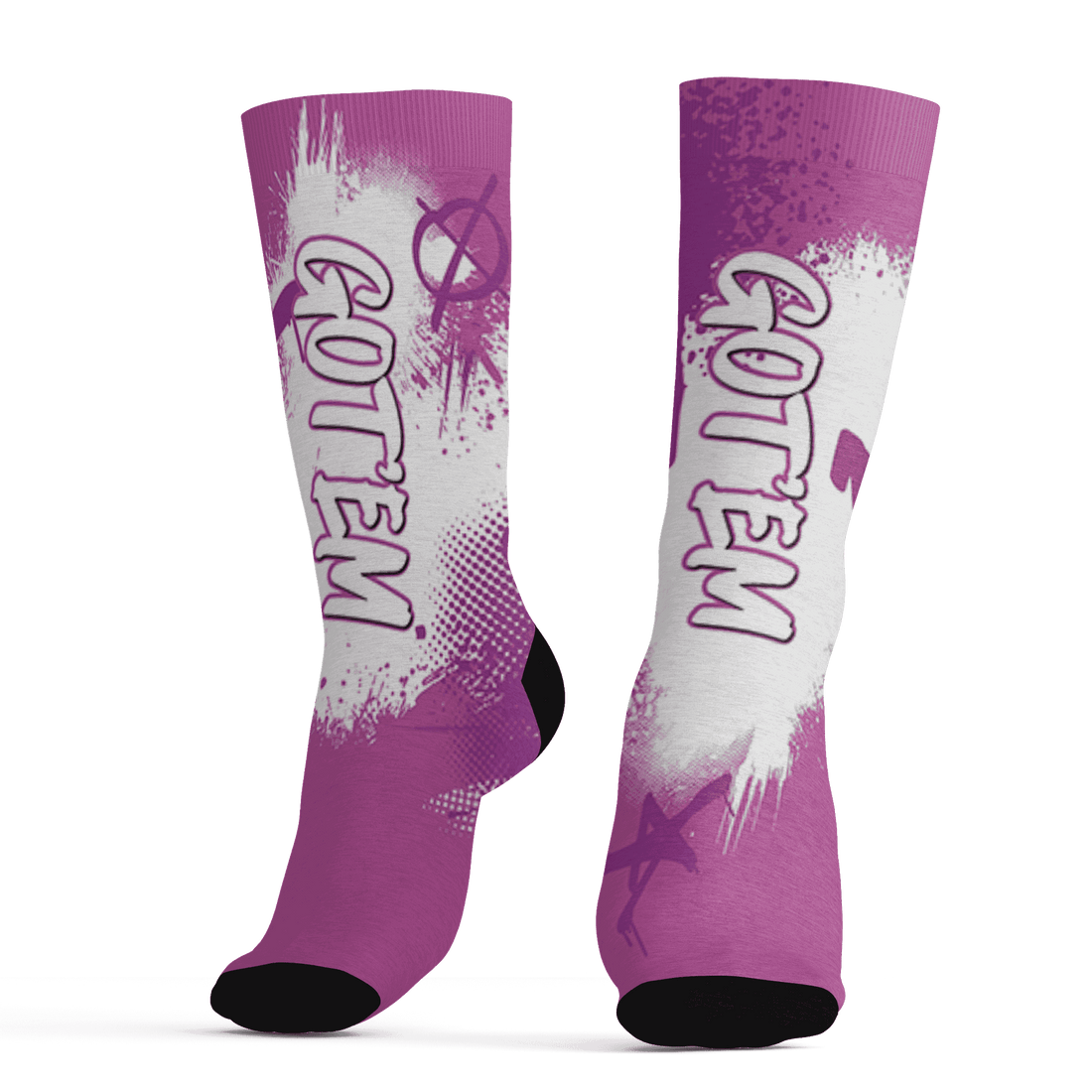 GS Hyper Violet 4s Socks Match BER GOTEM 3D All-Over Print - NastyJamz