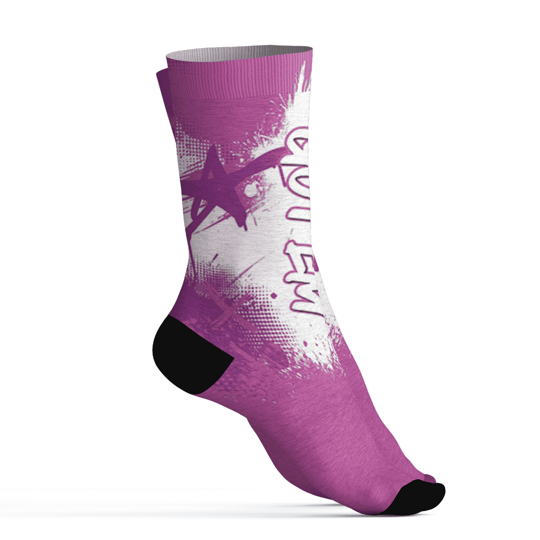 GS Hyper Violet 4s Socks Match BER GOTEM 3D All-Over Print - NastyJamz