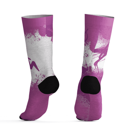 GS Hyper Violet 4s Socks Match BER GOTEM 3D All-Over Print - NastyJamz