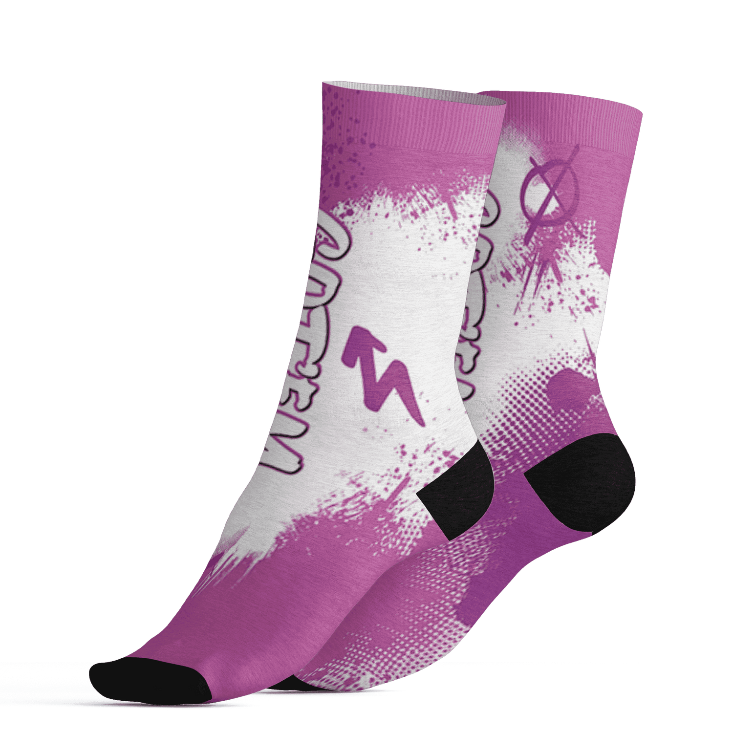 GS Hyper Violet 4s Socks Match BER GOTEM 3D All-Over Print - NastyJamz