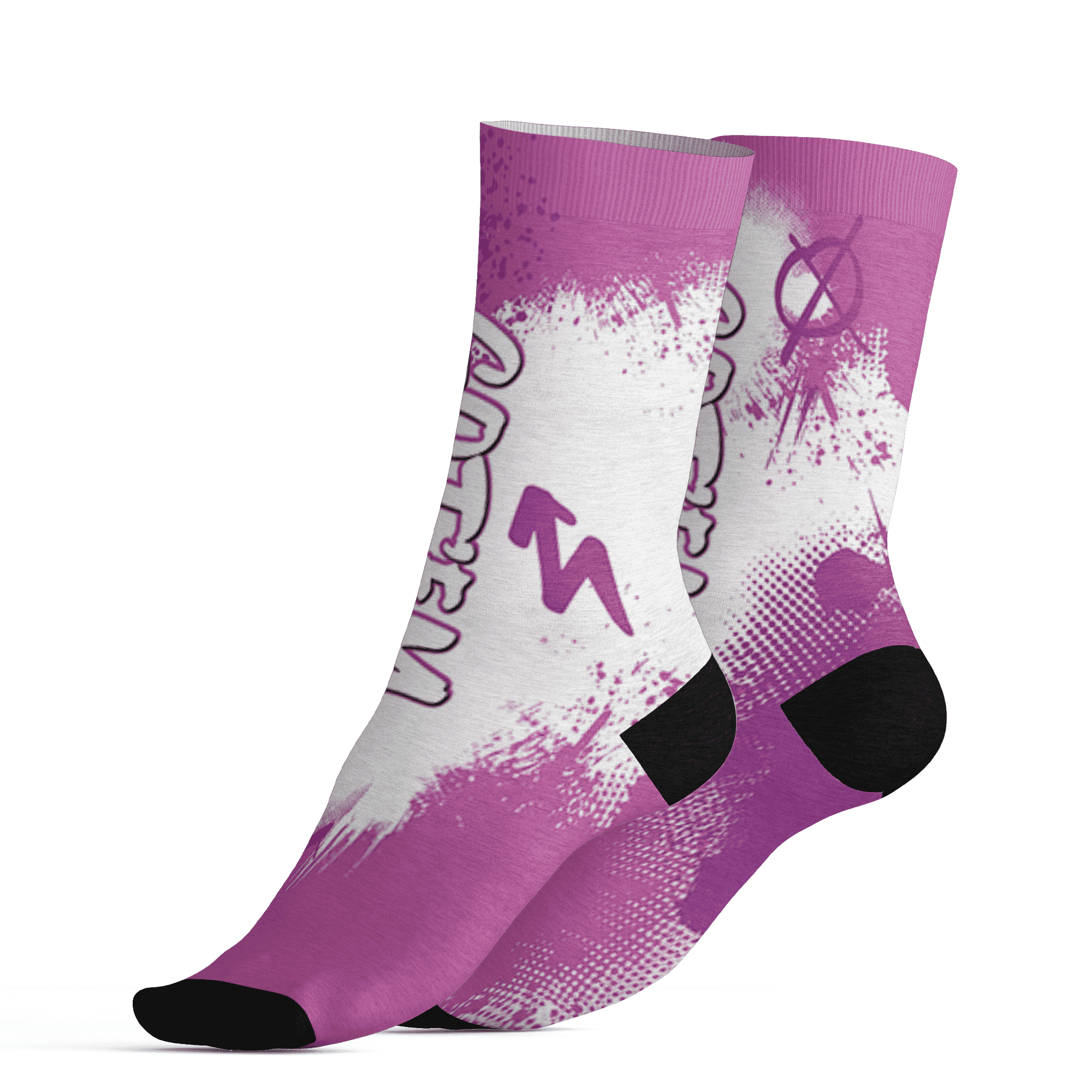 GS Hyper Violet 4s Socks Match BER GOTEM 3D All-Over Print - NastyJamz