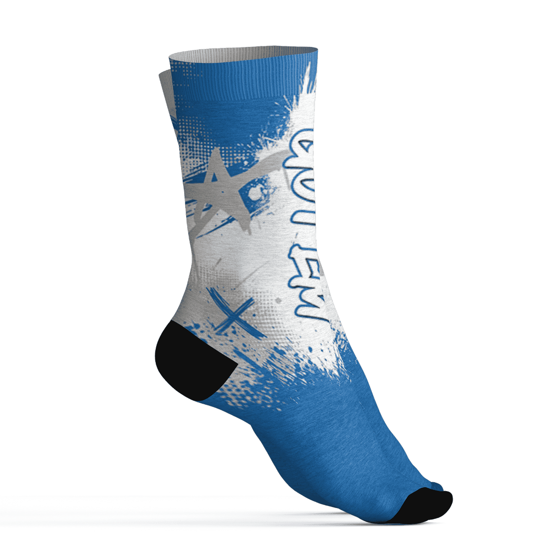 Industrial Blue 4s Socks Match BER GOTEM 3D All-Over Print - NastyJamz