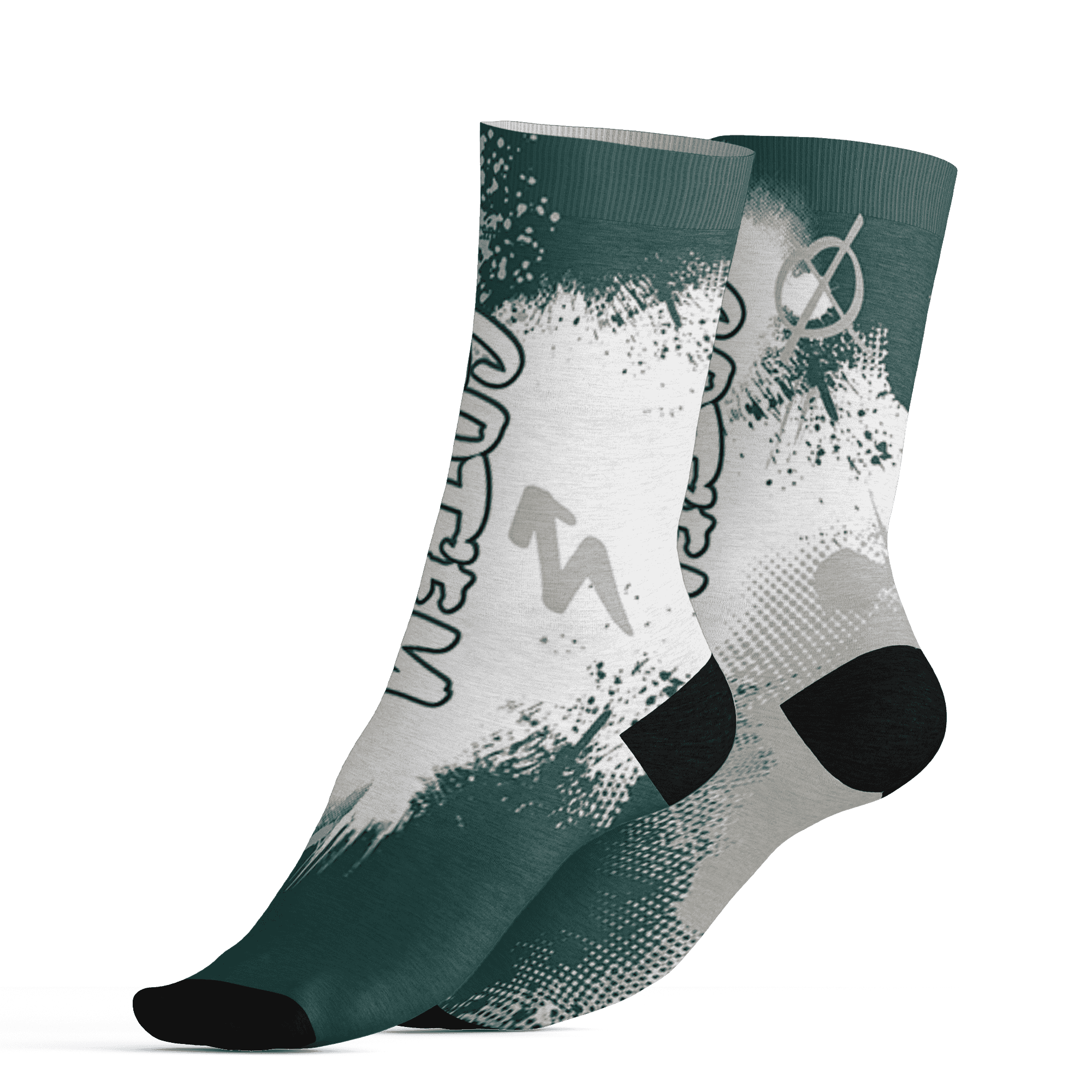 Oxidized Green 4s Socks Match BER GOTEM 3D All-Over Print - NastyJamz