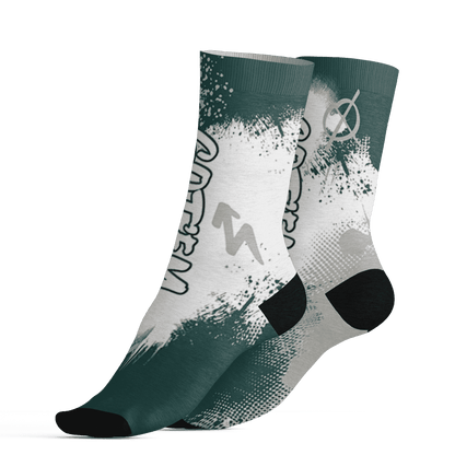 Oxidized Green 4s Socks Match BER GOTEM 3D All-Over Print - NastyJamz