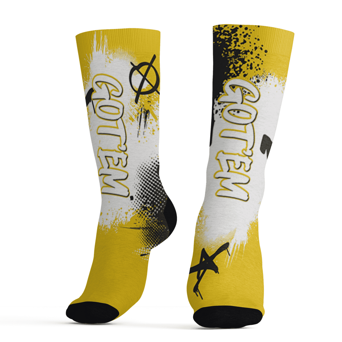 Vivid Sulfur 4s Socks Match BER GOTEM 3D All-Over Print - NastyJamz