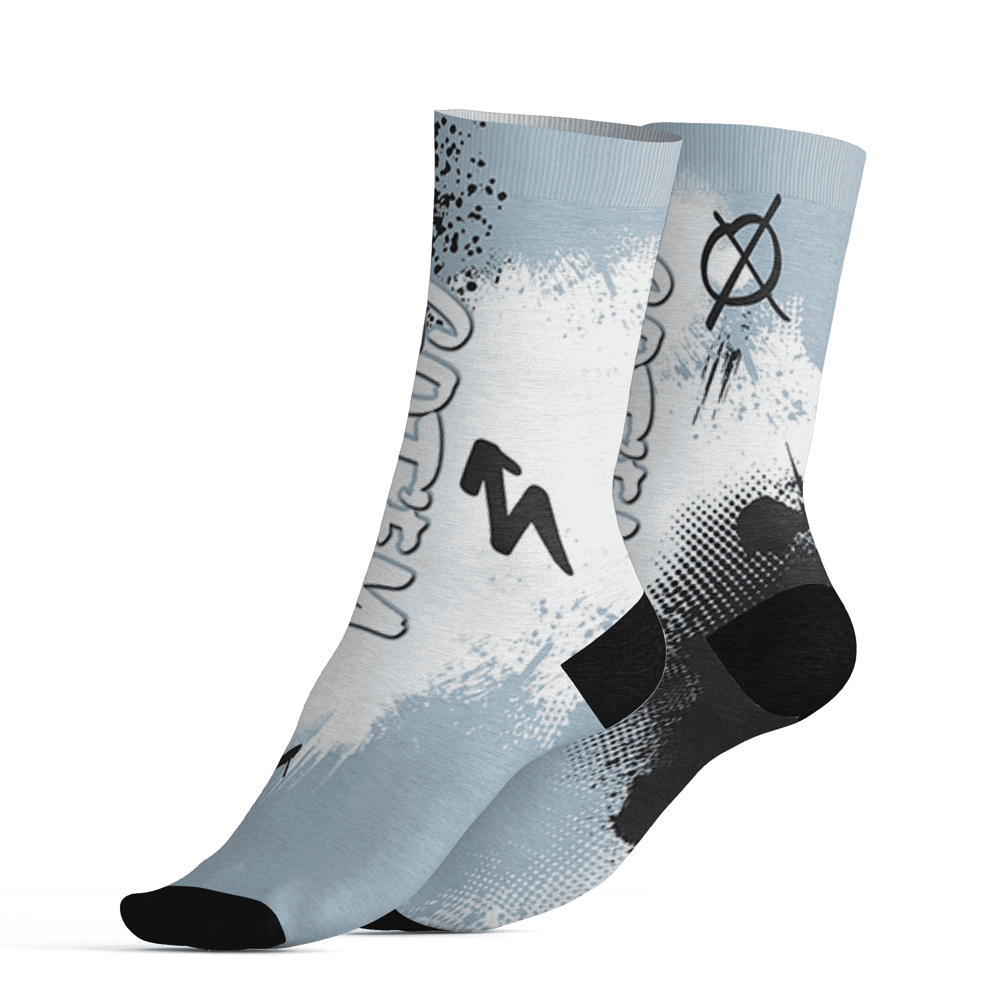 Blue Grey 13s Socks Match BER GOTEM 3D All-Over Print - NastyJamz