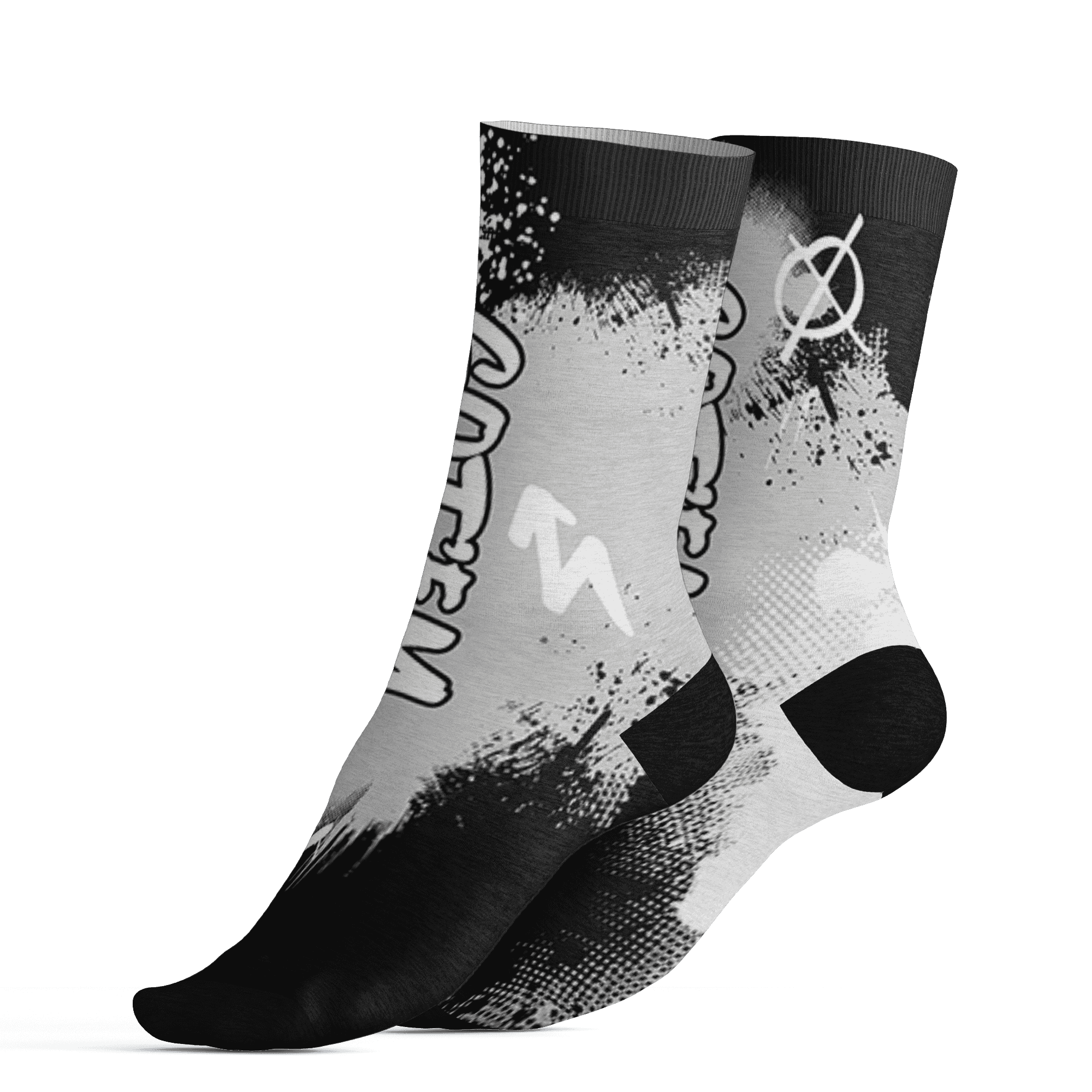 Retro High OG Black White 1s Socks Match BER GOTEM 3D All-Over Print - NastyJamz