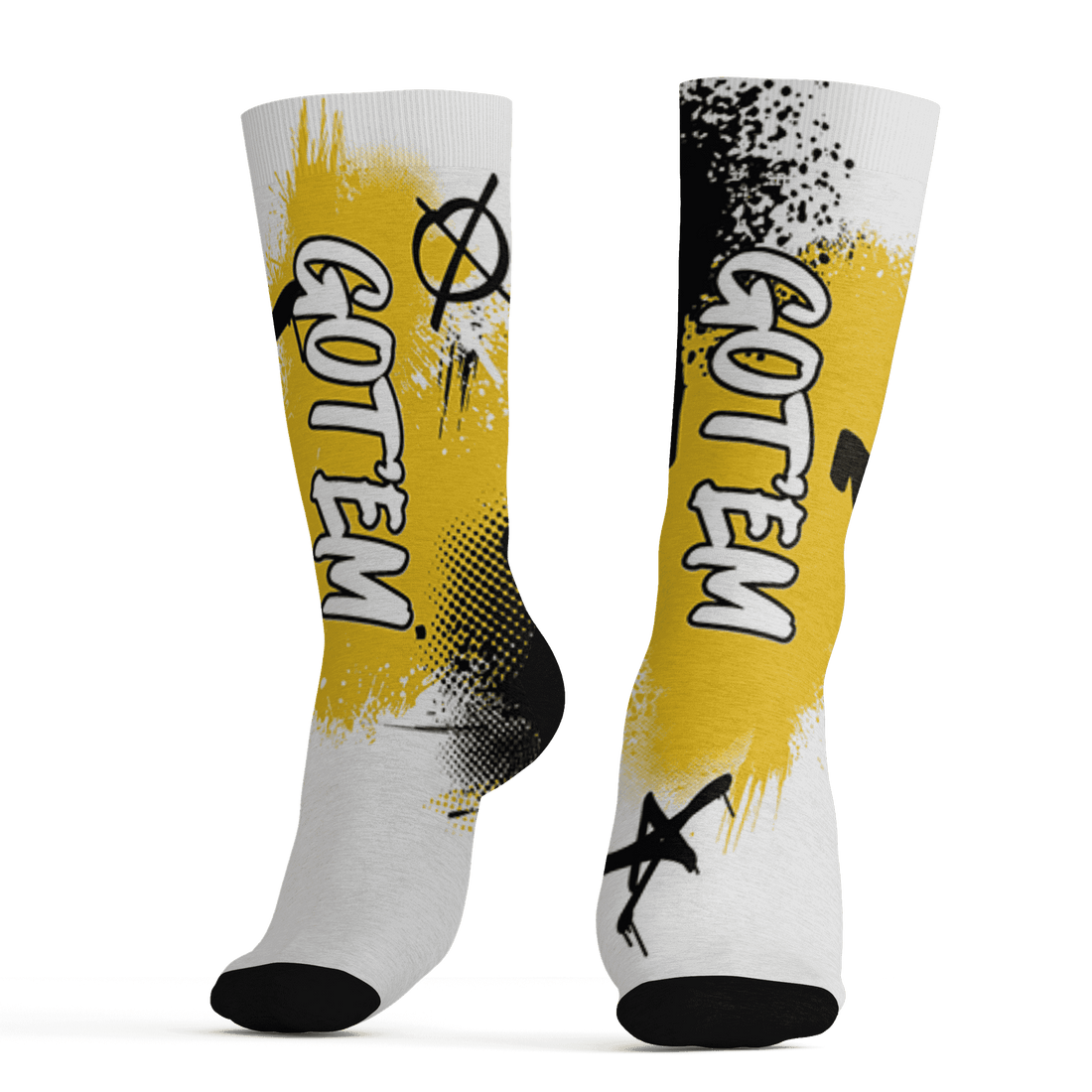 Yellow Ochre 6s Socks Match BER GOTEM 3D All-Over Print - NastyJamz