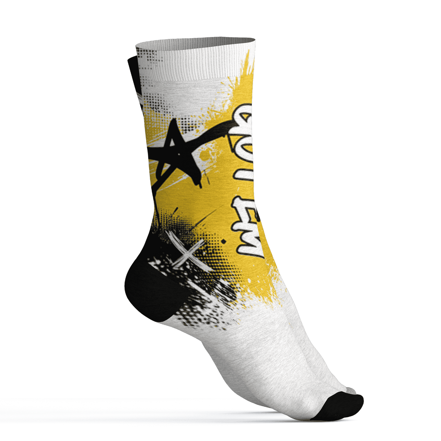 Yellow Ochre 6s Socks Match BER GOTEM 3D All-Over Print - NastyJamz