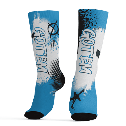 Powder Blue 9s Socks Match BER GOTEM 3D All-Over Print - NastyJamz