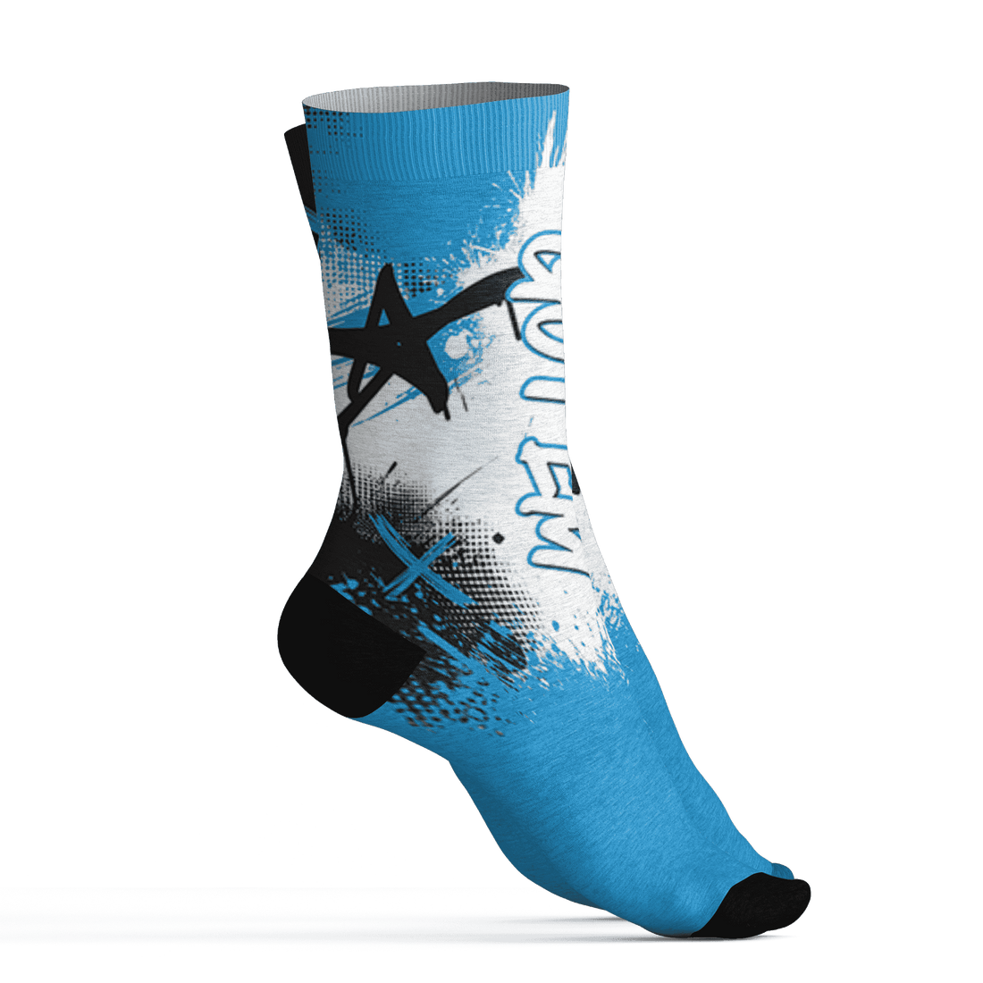 Powder Blue 9s Socks Match BER GOTEM 3D All-Over Print - NastyJamz
