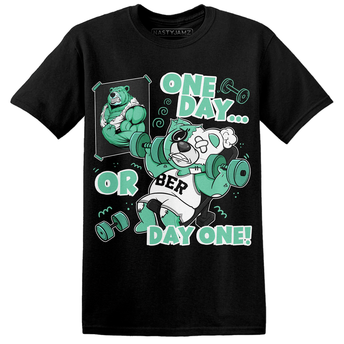 High OG Green Glow 1s T Shirt Match BER Gymmer - NastyJamz
