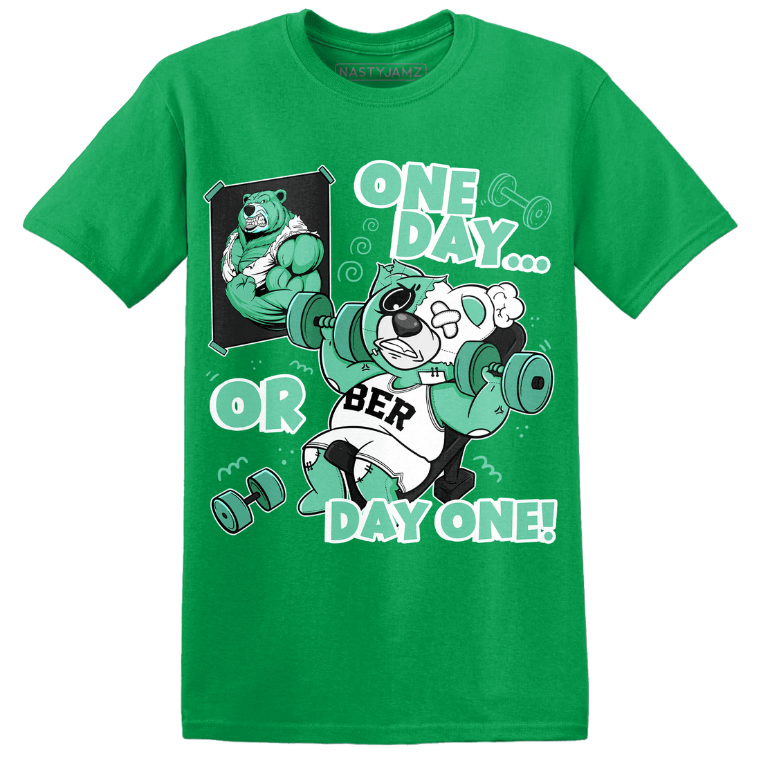 High OG Green Glow 1s T Shirt Match BER Gymmer - NastyJamz