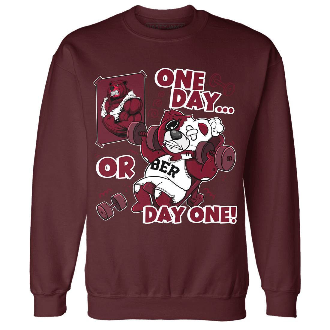 High White Team Red 1s Sweatshirt Match BER Gymmer - NastyJamz