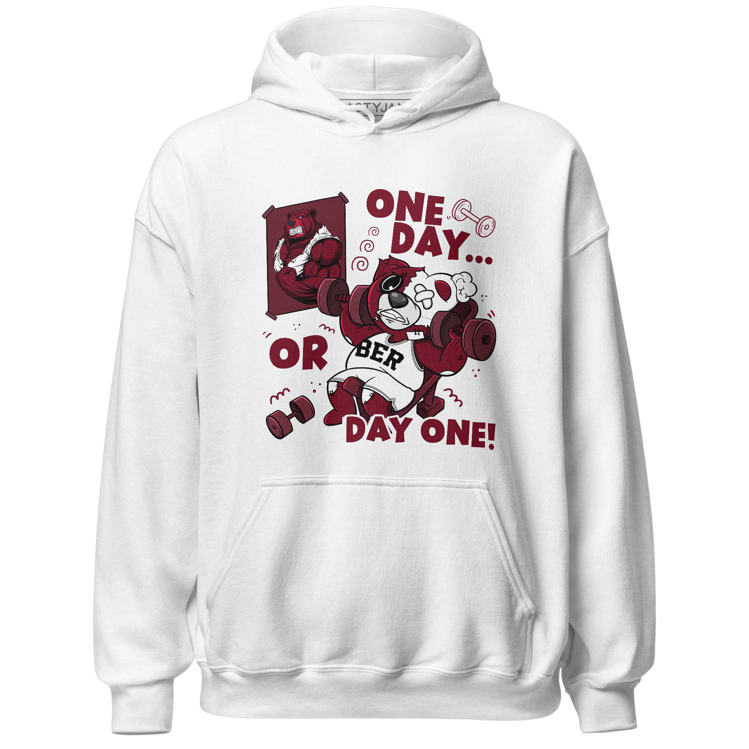 High White Team Red 1s Hoodie Match BER Gymmer - NastyJamz
