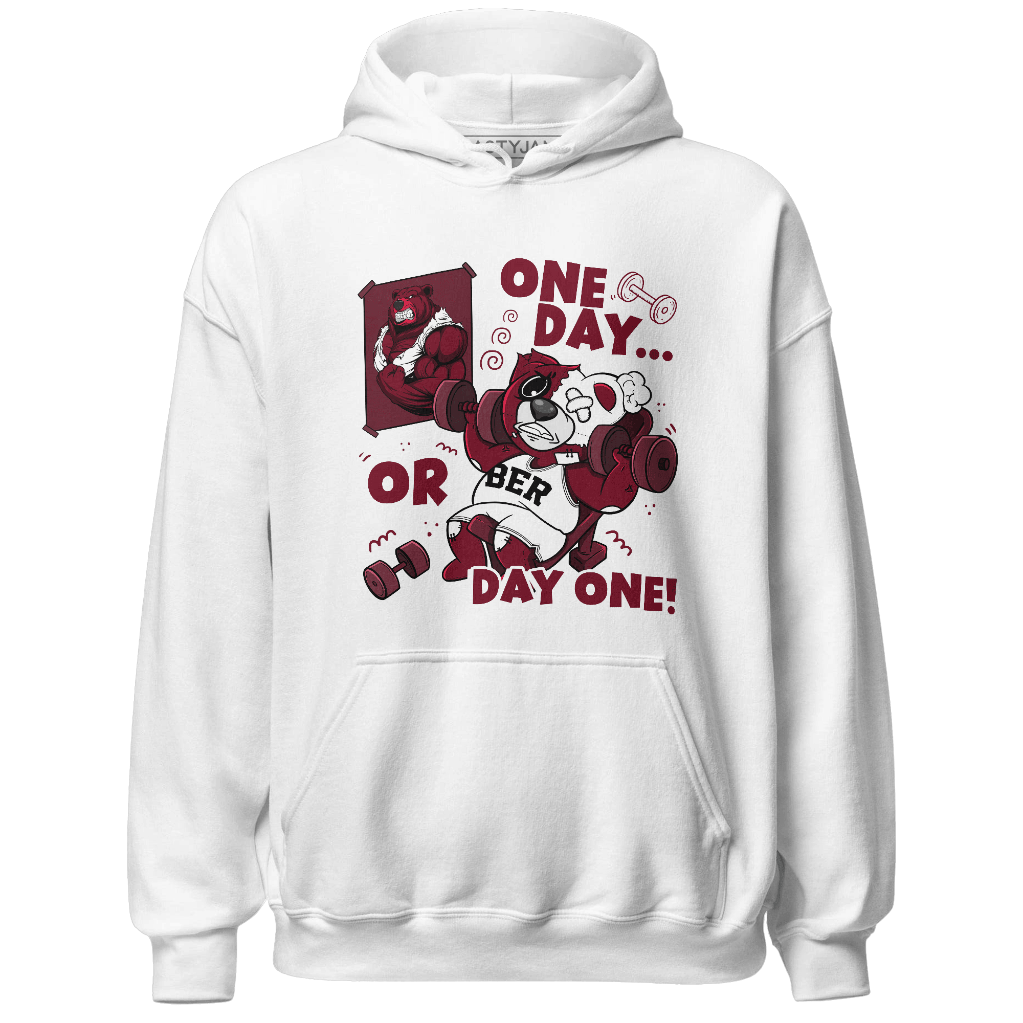 High White Team Red 1s Hoodie Match BER Gymmer - NastyJamz
