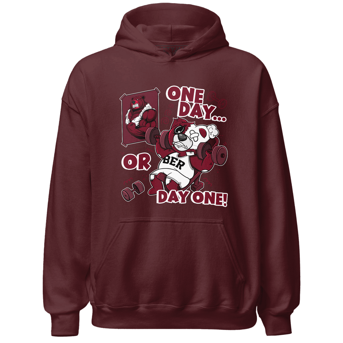 High White Team Red 1s Hoodie Match BER Gymmer - NastyJamz