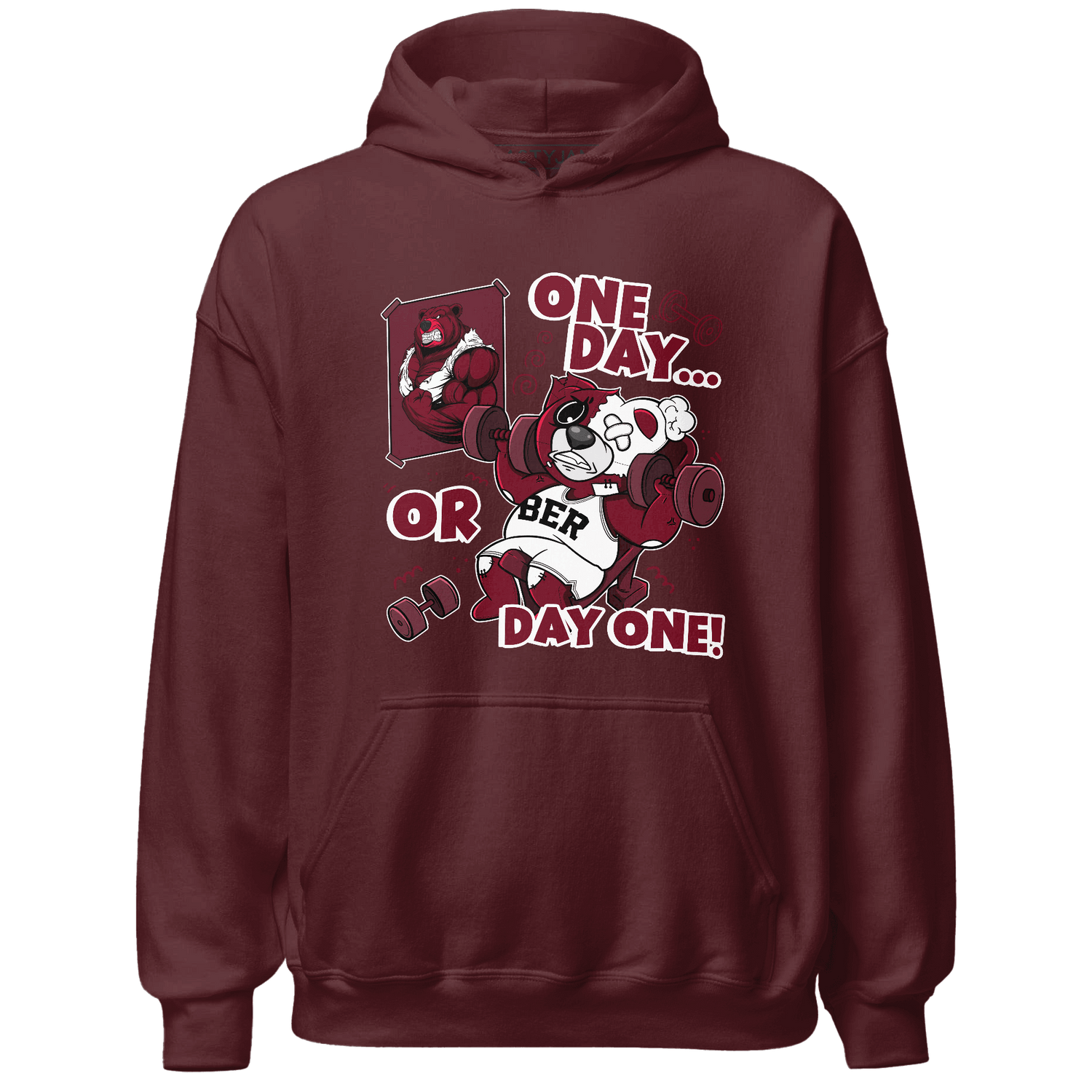 High White Team Red 1s Hoodie Match BER Gymmer - NastyJamz