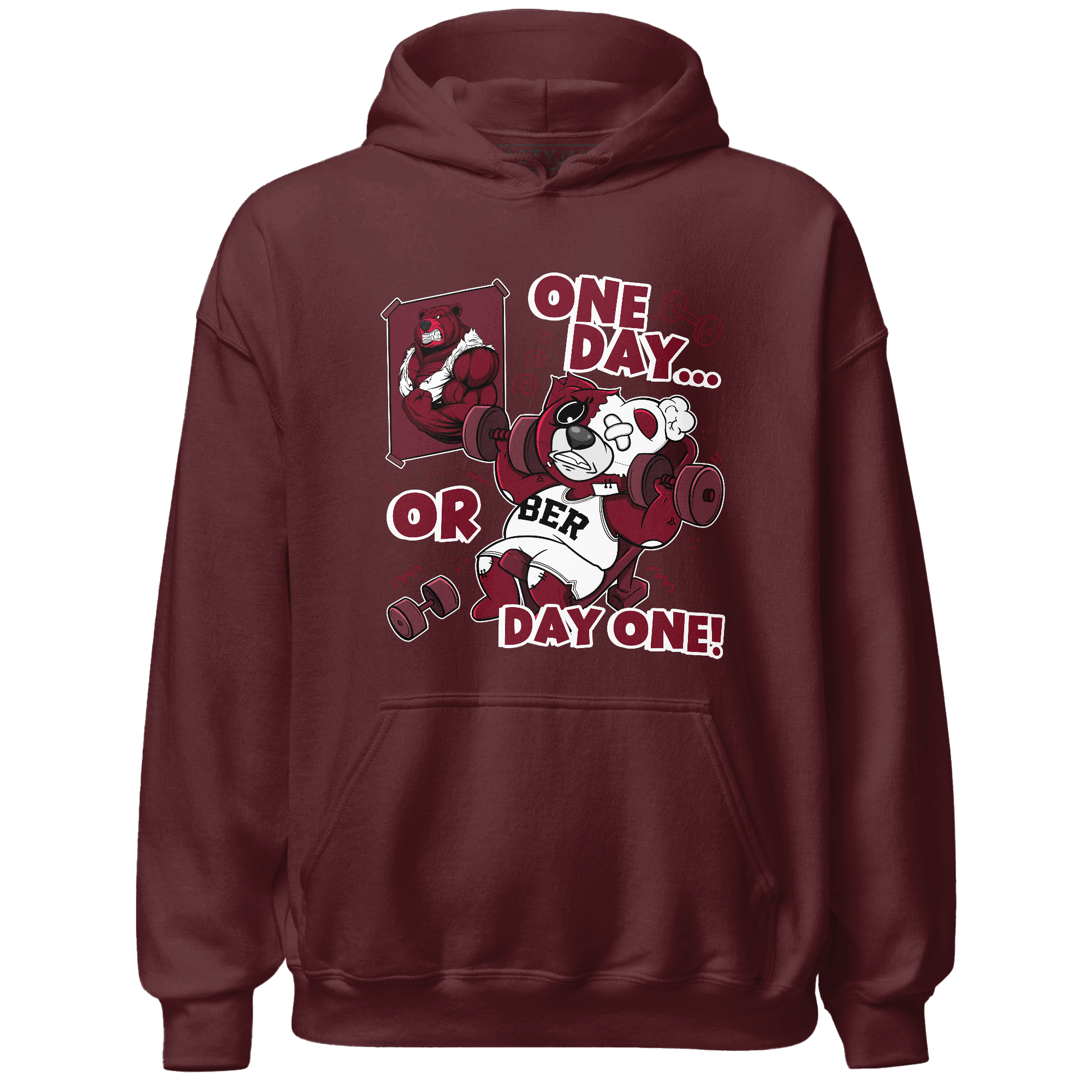 High White Team Red 1s Hoodie Match BER Gymmer - NastyJamz