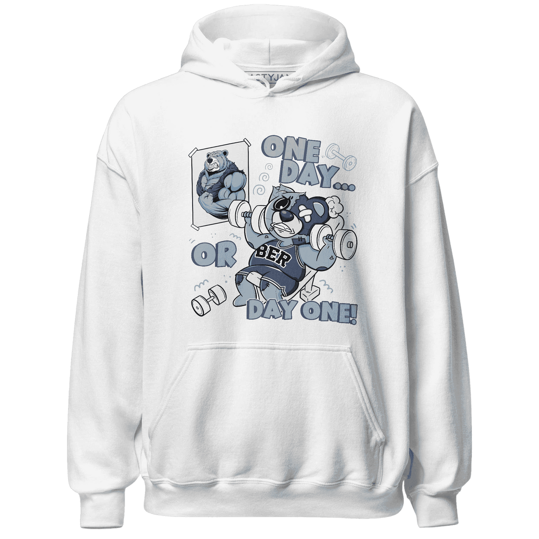 Mid Diffused Blue Grey 1s Hoodie Match BER Gymmer - NastyJamz