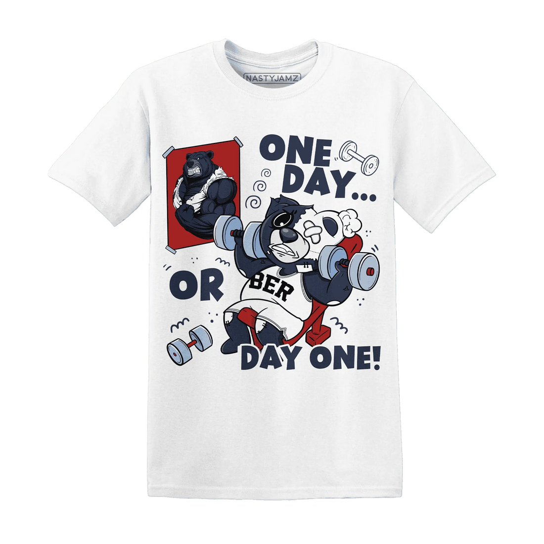 White-Navy-6s-T-Shirt-Match-BER-Gymmer
