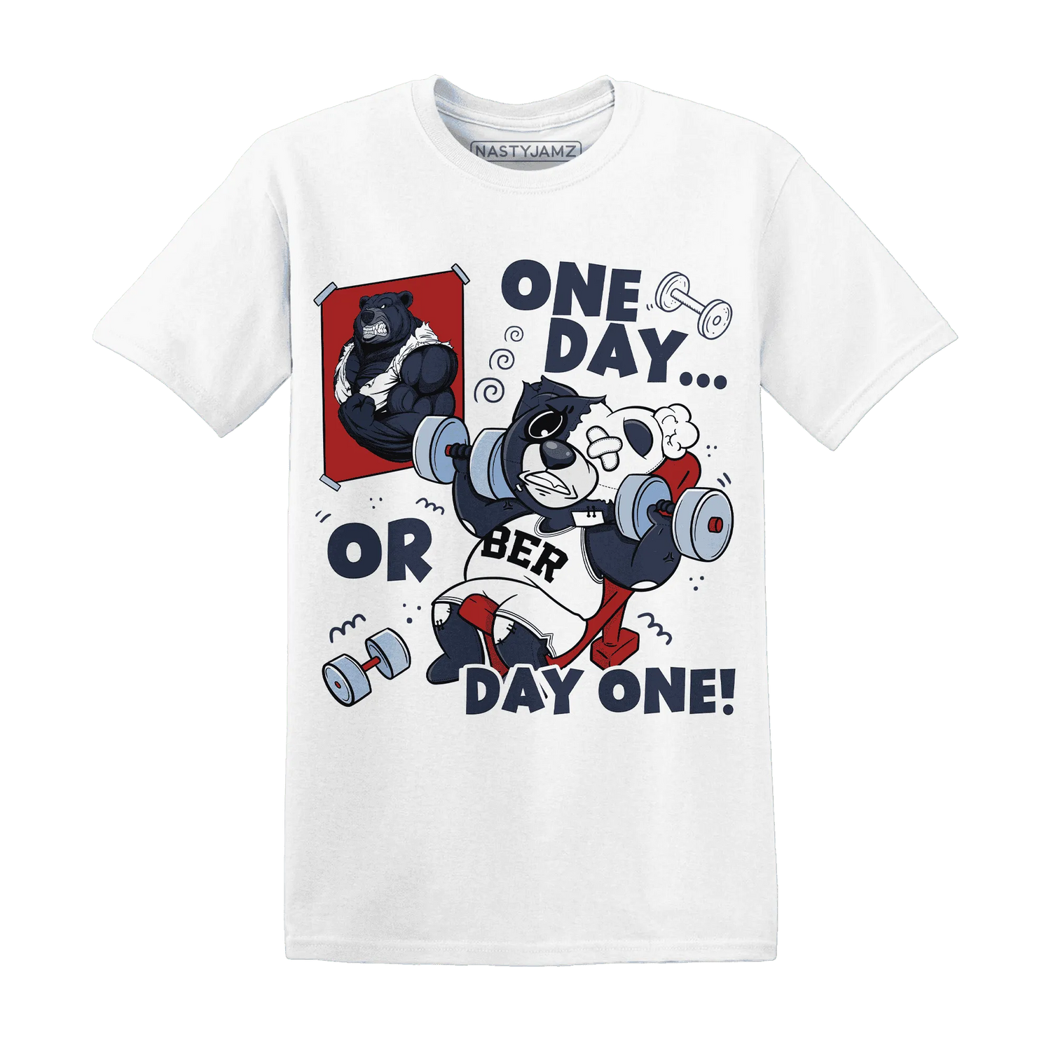 White-Navy-6s-T-Shirt-Match-BER-Gymmer