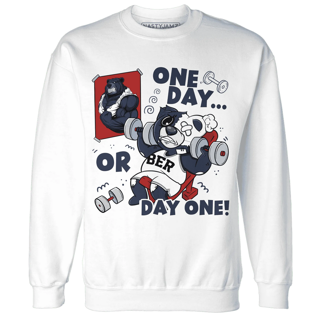White-Navy-6s-Sweatshirt-Match-BER-Gymmer