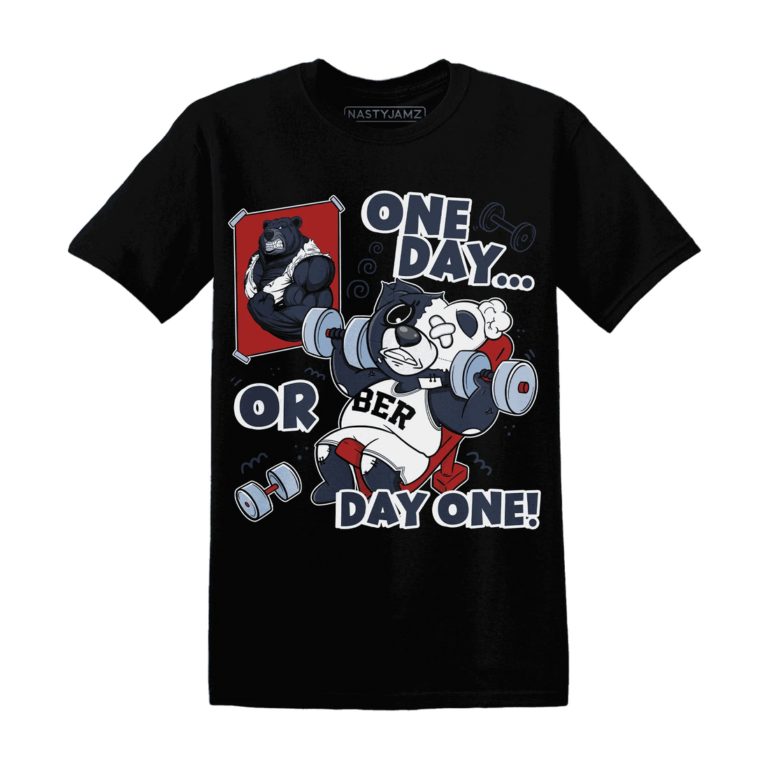 White-Navy-6s-T-Shirt-Match-BER-Gymmer