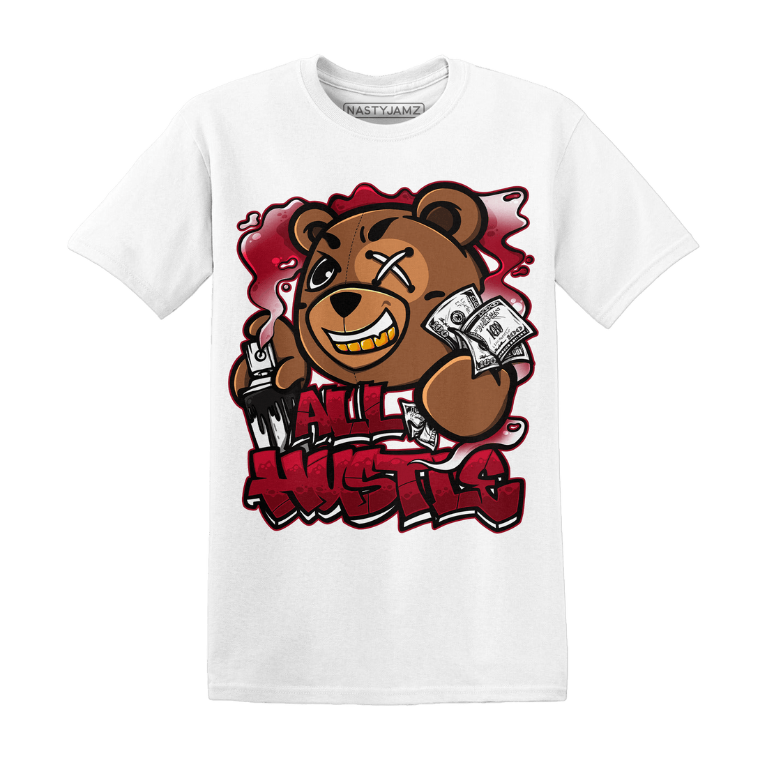 Retro Red Taxi 12s T Shirt Match BER Hustle All Day - NastyJamz