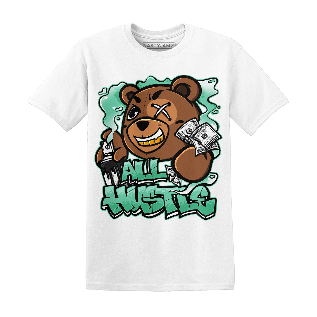 High OG Green Glow 1s T Shirt Match BER Hustle All Day - NastyJamz