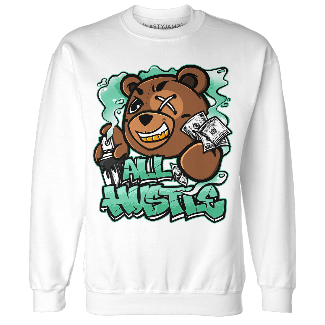 High OG Green Glow 1s Sweatshirt Match BER Hustle All Day - NastyJamz
