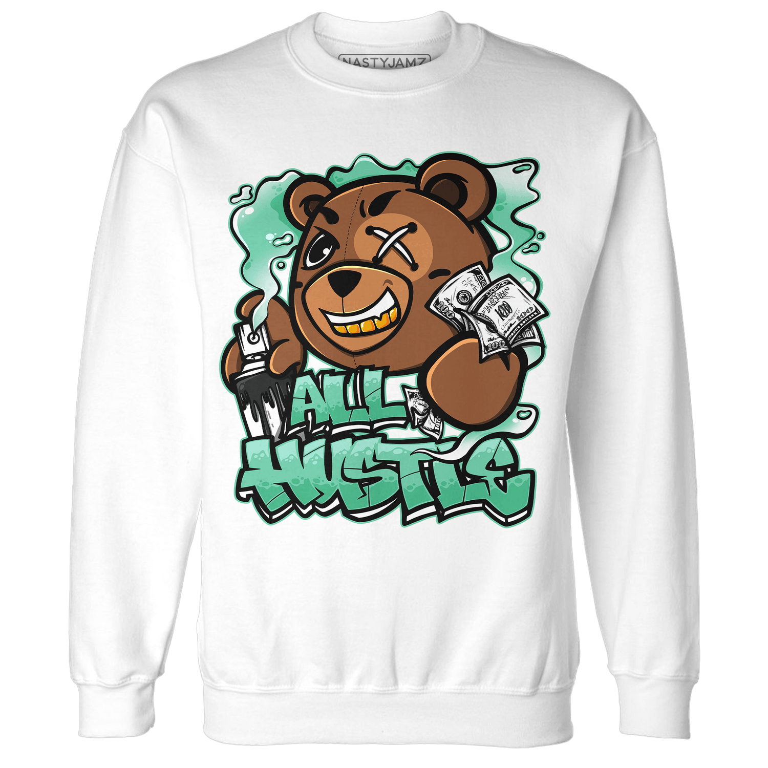 High OG Green Glow 1s Sweatshirt Match BER Hustle All Day - NastyJamz