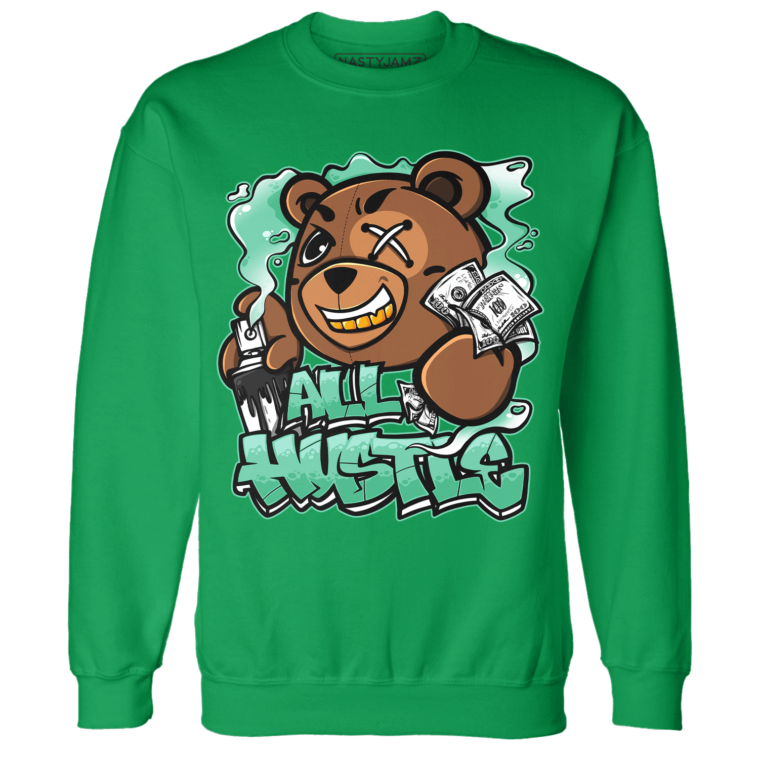 High OG Green Glow 1s Sweatshirt Match BER Hustle All Day - NastyJamz