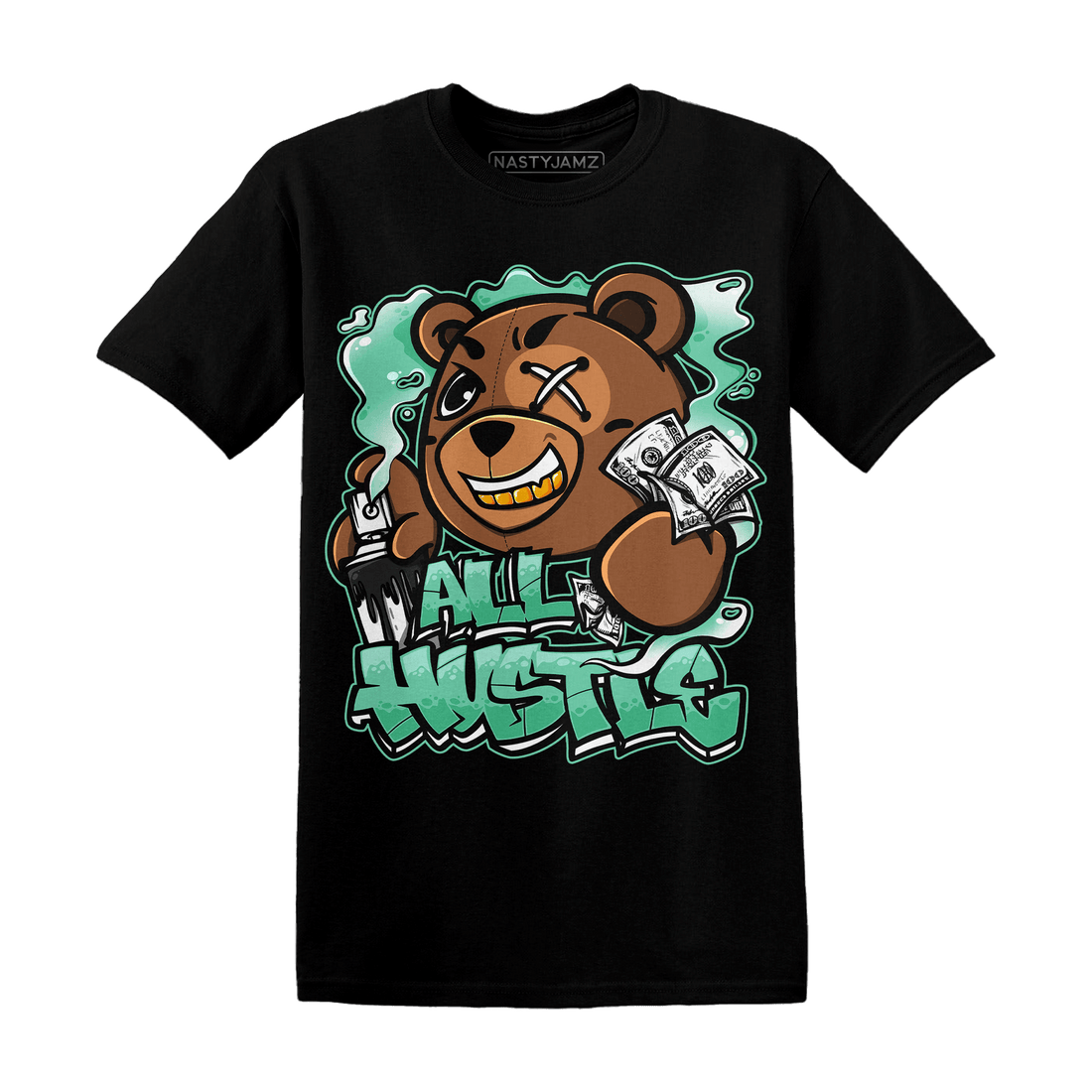 High OG Green Glow 1s T Shirt Match BER Hustle All Day - NastyJamz
