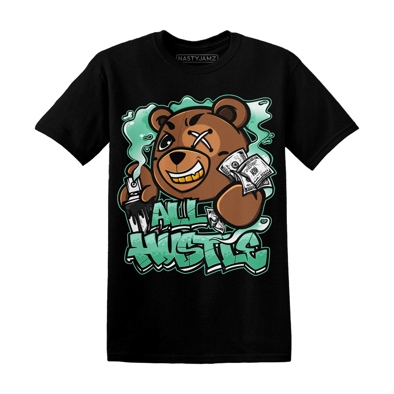 High OG Green Glow 1s T Shirt Match BER Hustle All Day - NastyJamz