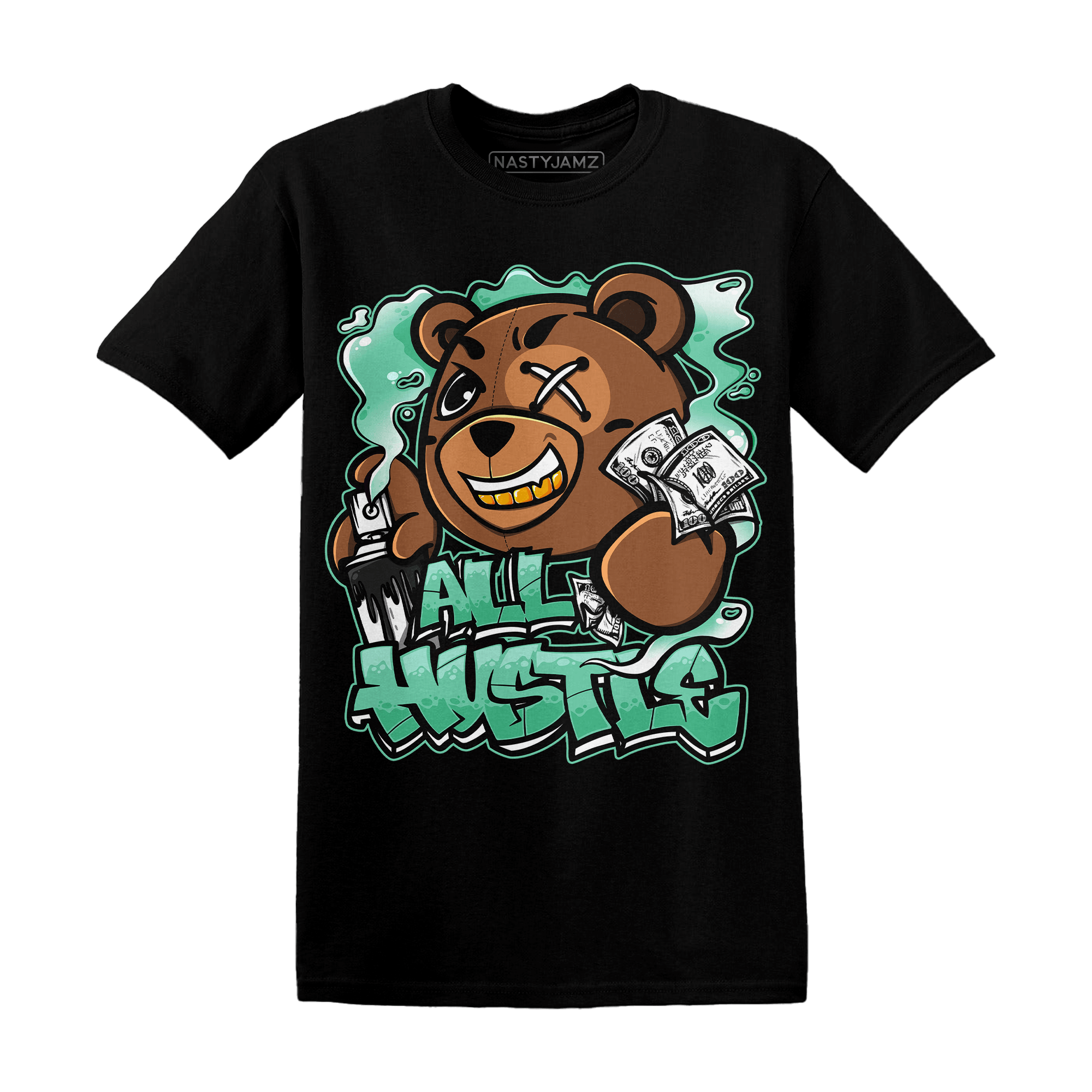 High OG Green Glow 1s T Shirt Match BER Hustle All Day - NastyJamz